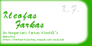 kleofas farkas business card